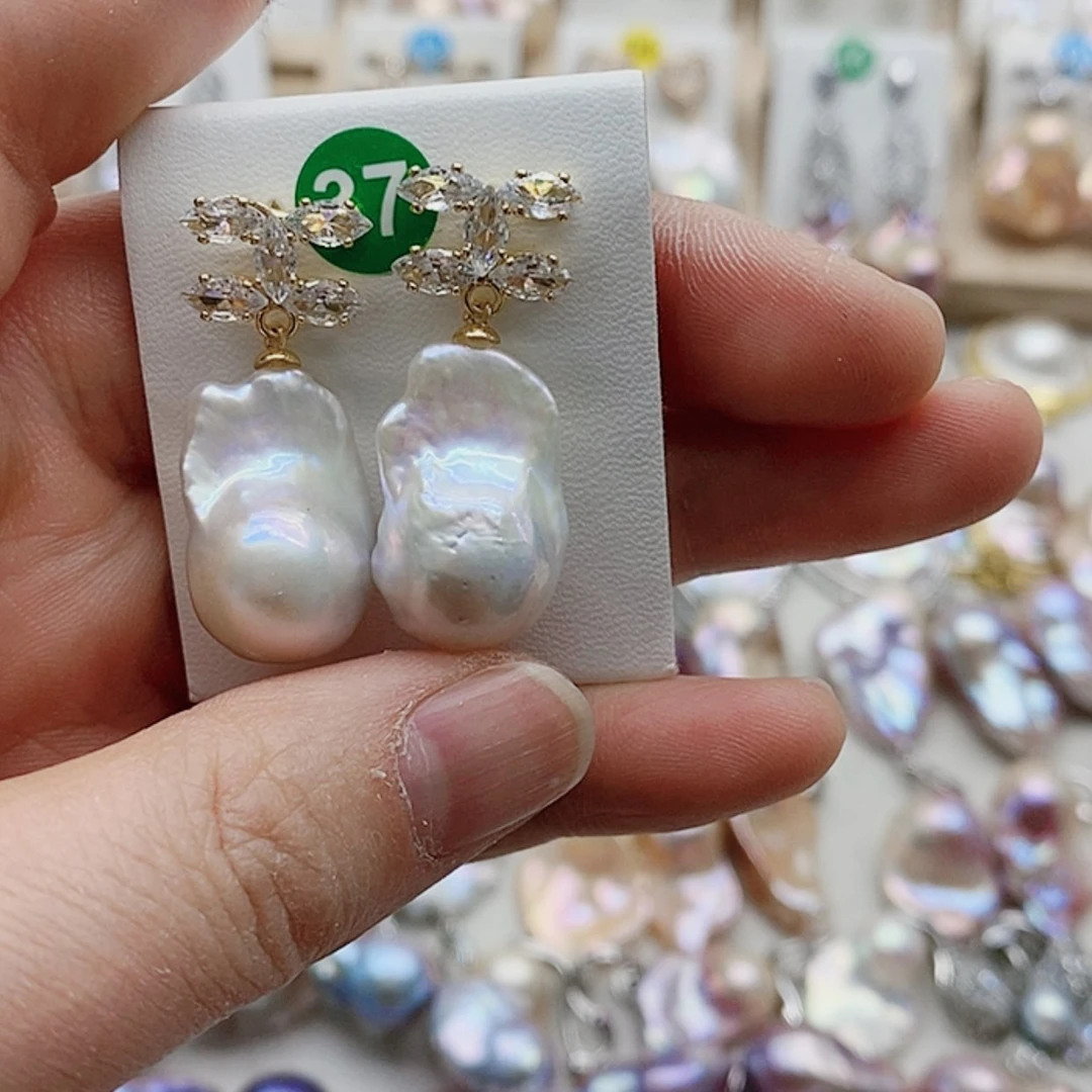 【闪购商品】淡水珍珠耳饰银S925镶嵌