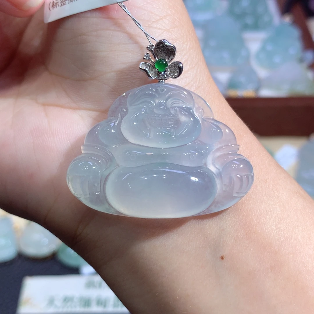 吊坠(不含链)18K金镶嵌翡翠佛公