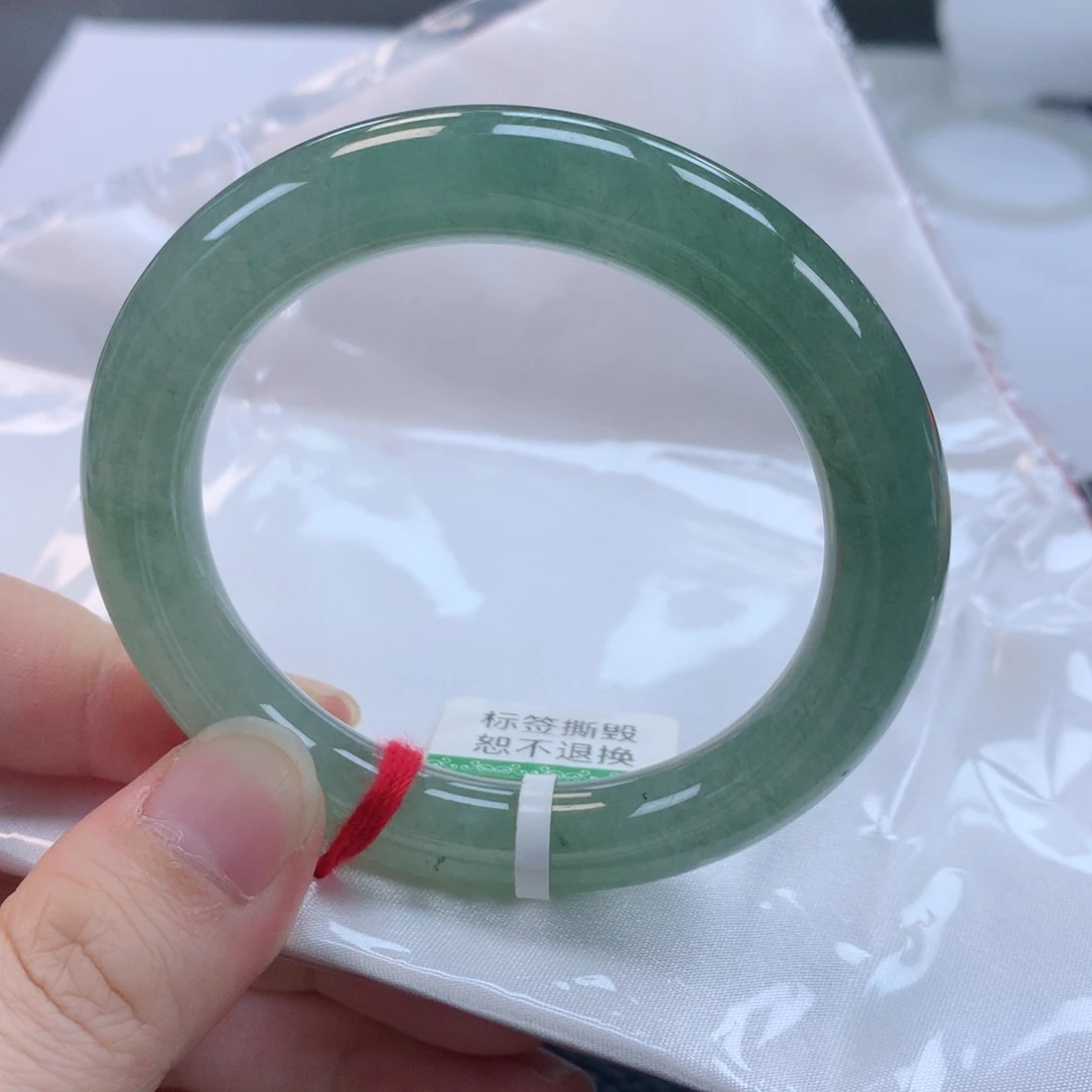 翡翠手镯未镶嵌缅甸天然翡翠手镯53圈口