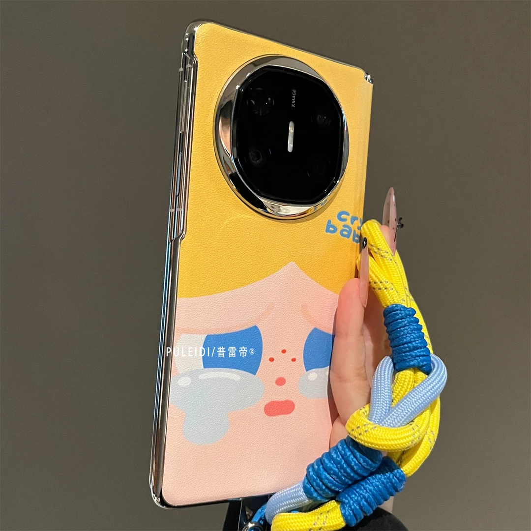 ins风皮纹哭娃适用华为MateX7典藏版折叠屏手机壳MateX6/X5/X3