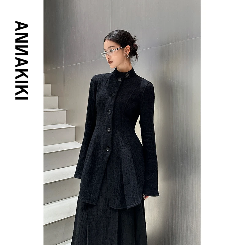 张千万 x ANNAKIKI年度限時破价！//羊毛拼接两穿外套3D4A0308H343