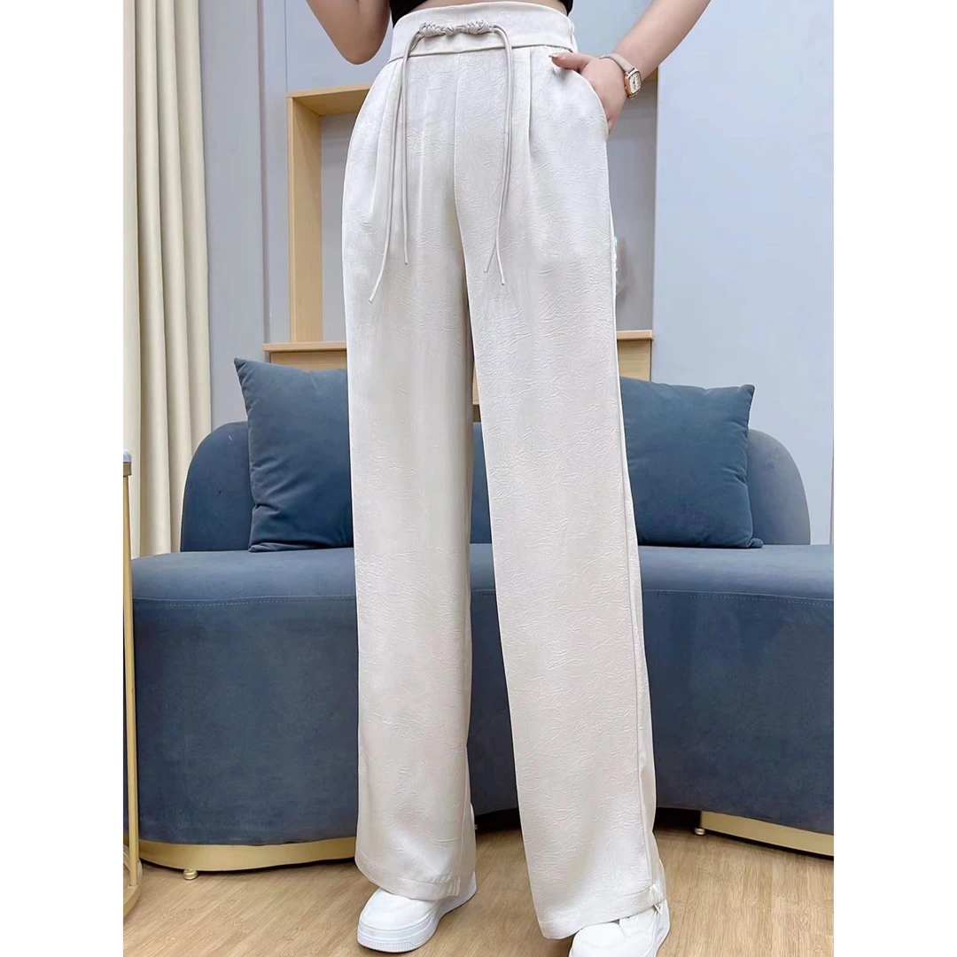 涵玖玥【垂感裤】新款冰凉肌理感设计盘口垂坠休闲裤27-K2518