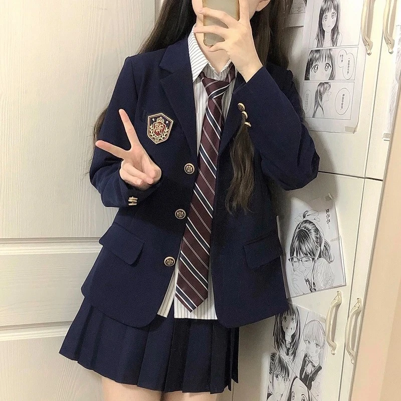 学院风JK日系西装外套秋冬收腰显瘦原创正版学生上衣校供感薄西服