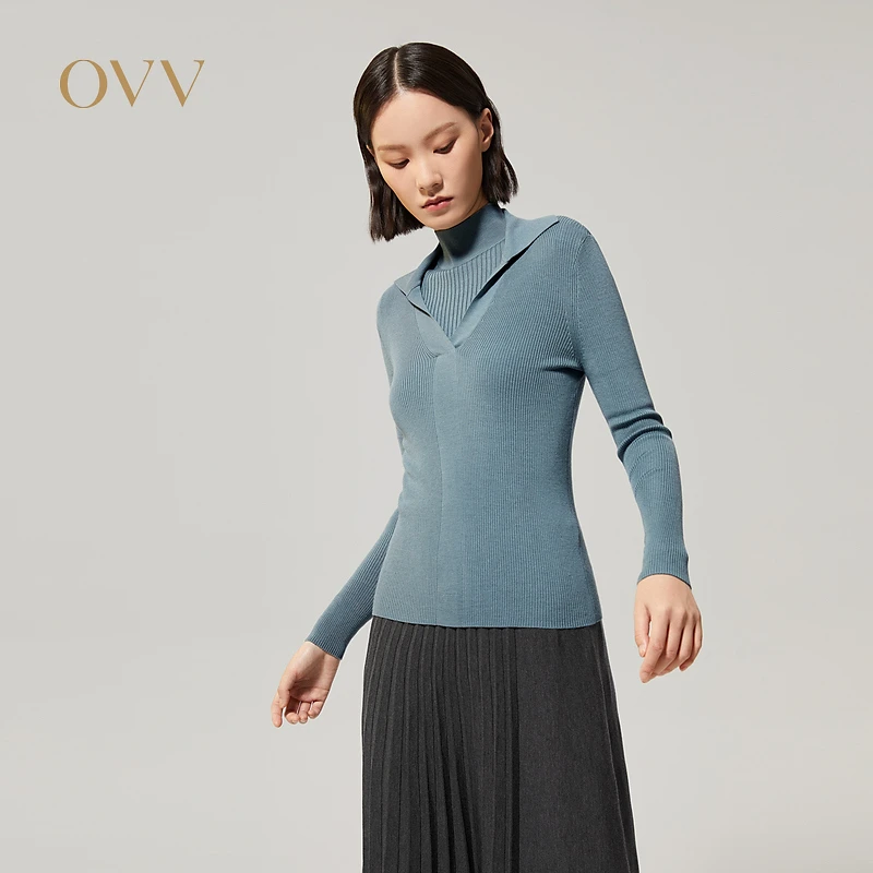 【艾钱钱专属】【黄金羊毛】OVV秋冬POLO领长袖针织衫GNZAJ32110A