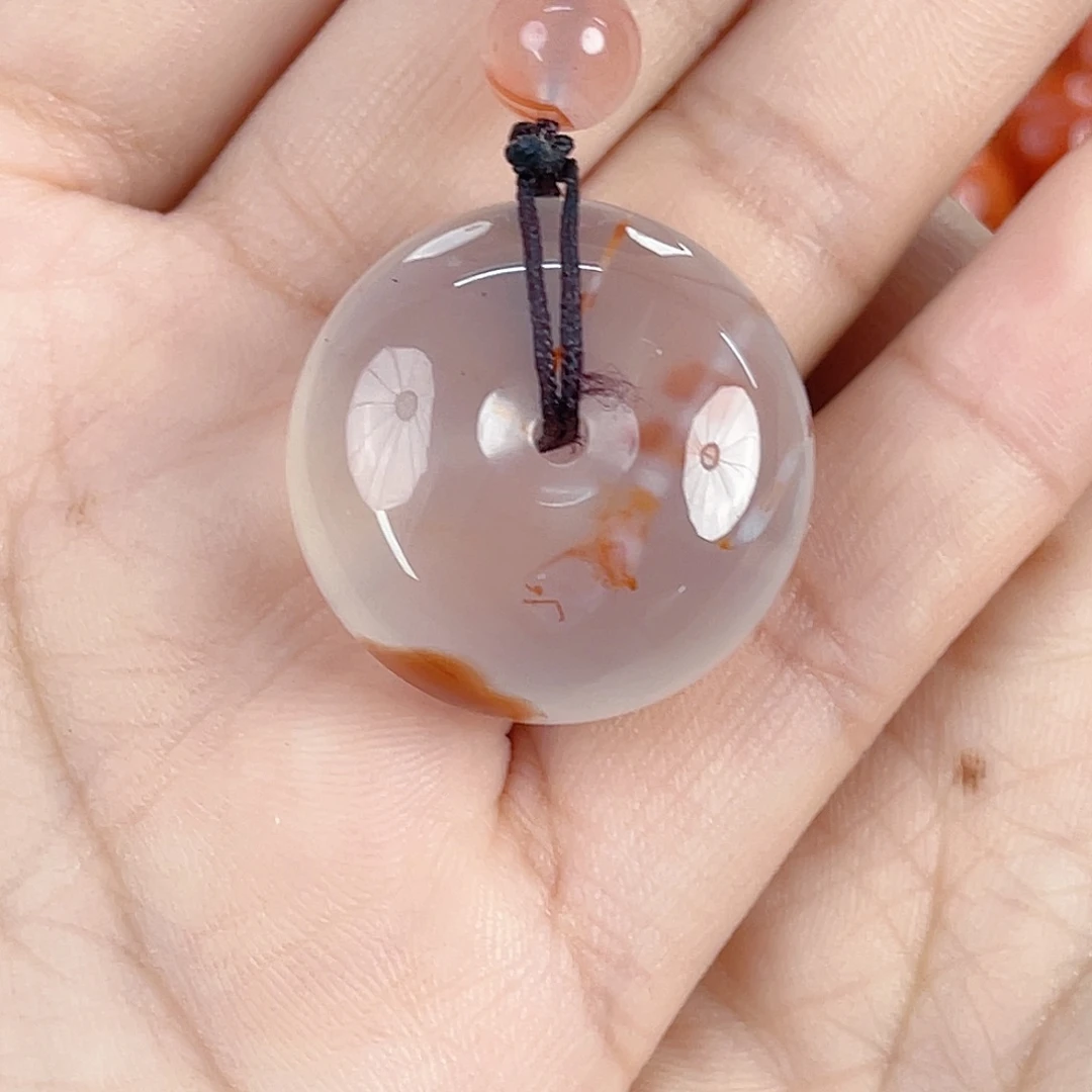 南红玛瑙未镶嵌九口冰飘平安扣吊坠