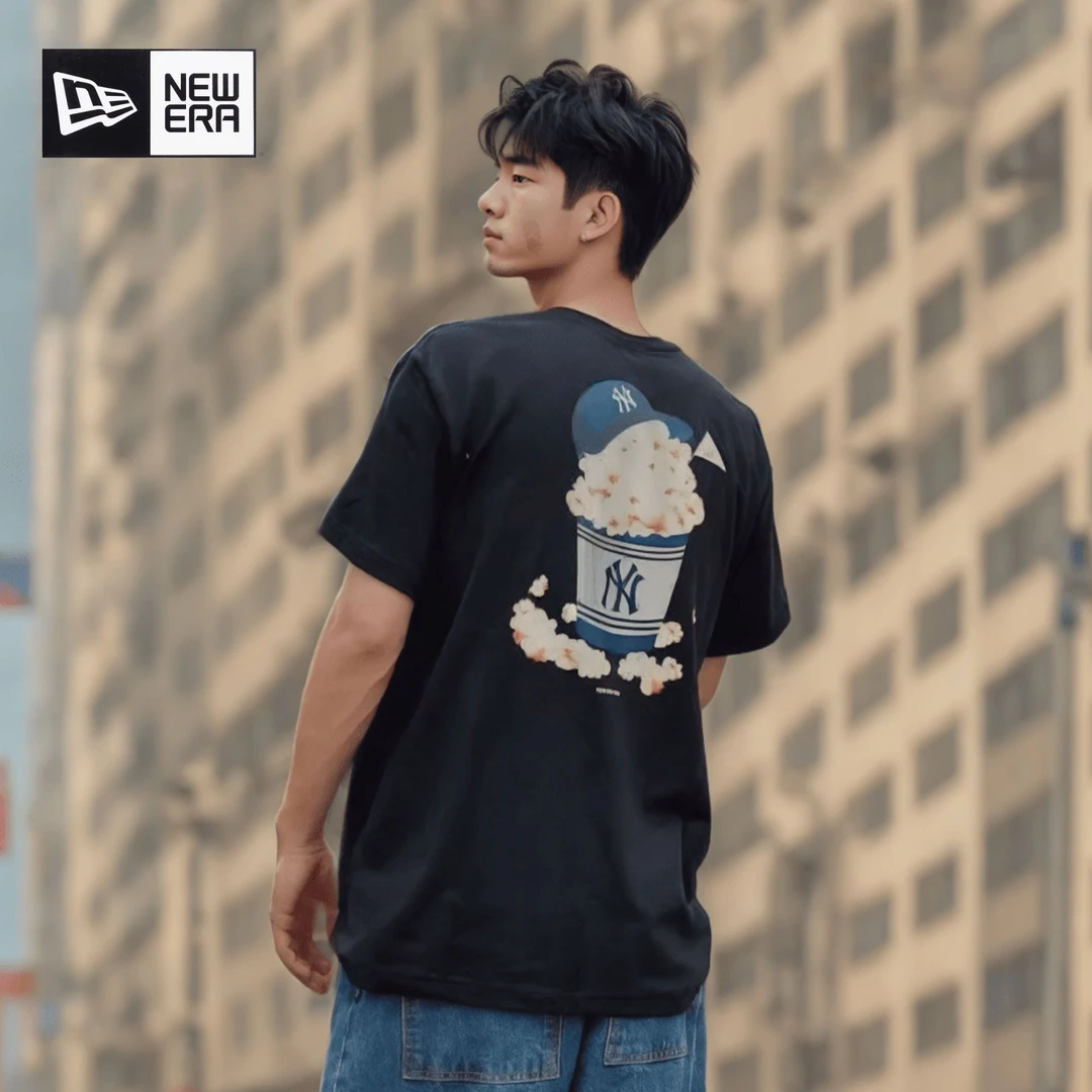 New EraxMLB 联名款 纽约洋基队 卡通图案短袖T恤