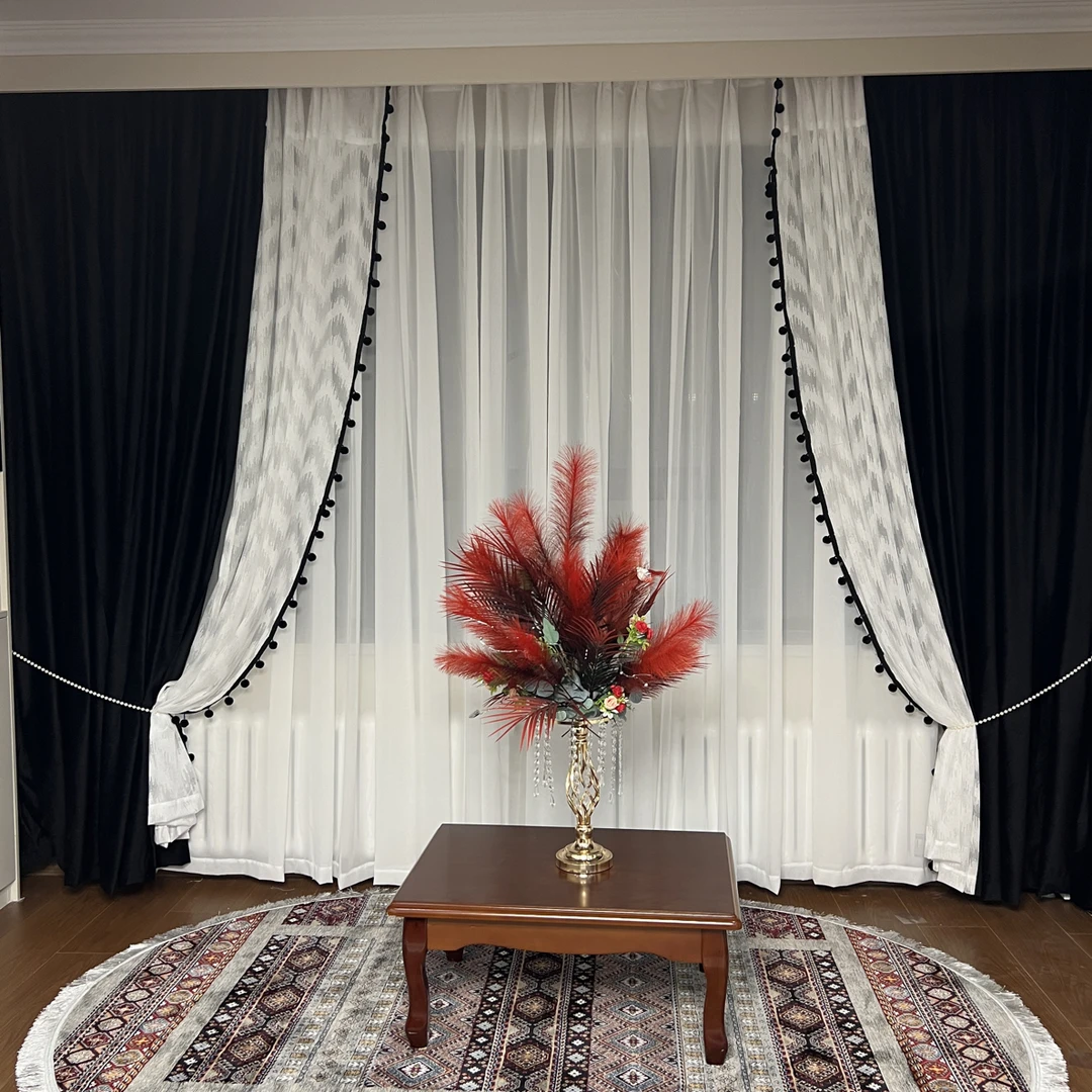 法式风格窗帘，里面的白纱5米，外面的厚布5米，随时选颜色，