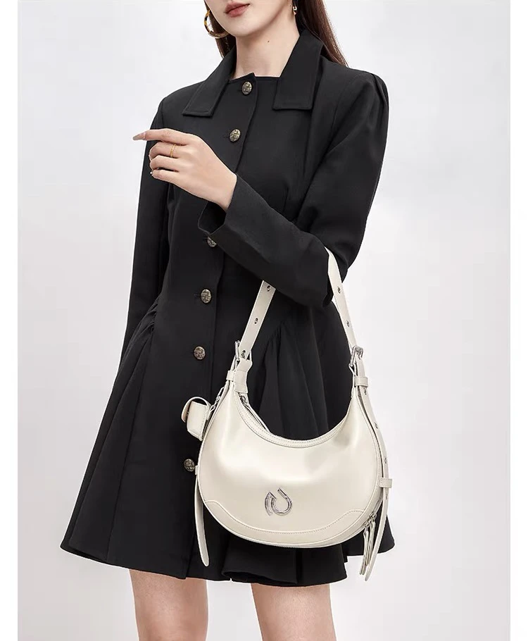 时尚潮流腋下包拉链单肩腋下包朋克风休闲风几何图案