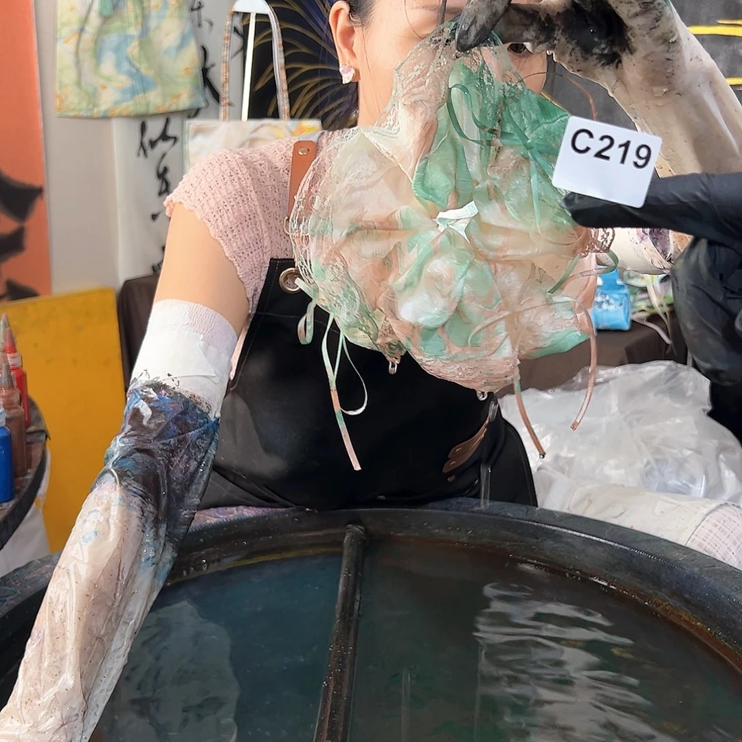 219蕾丝发圈绿咖