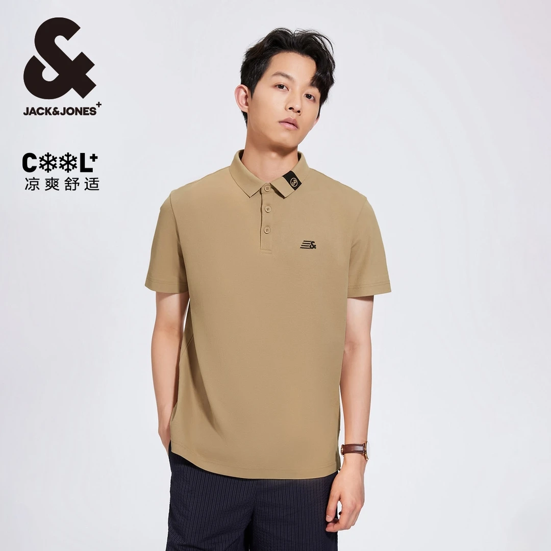 【凉感】杰克琼斯春季新款男士休闲流行百搭免烫老钱风polo衫短袖