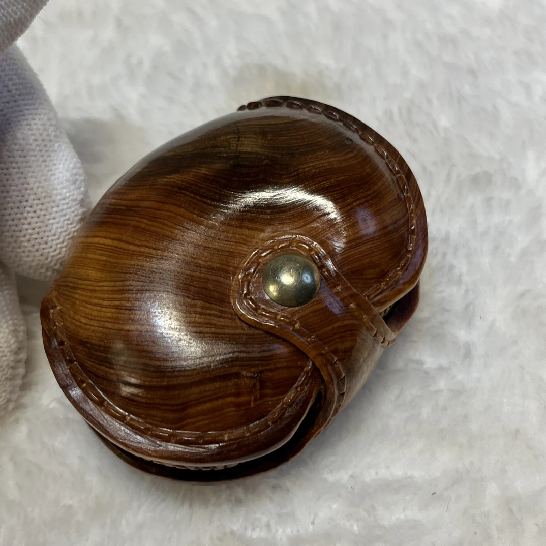 北太行黑油舍利纯手工雕刻手把件