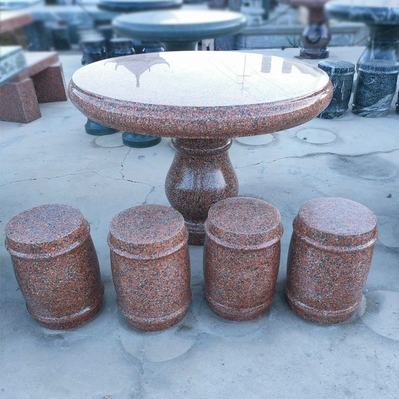 石桌石凳庭院一套户外天然花岗岩石头桌椅子小区广场别墅家用公园