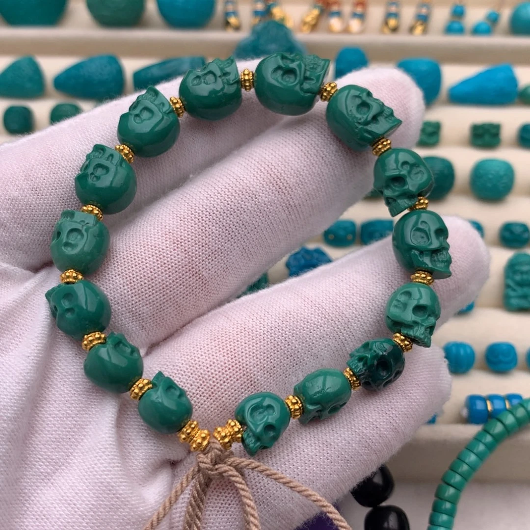 绿松石银S925镀金镶嵌珠宝奇石