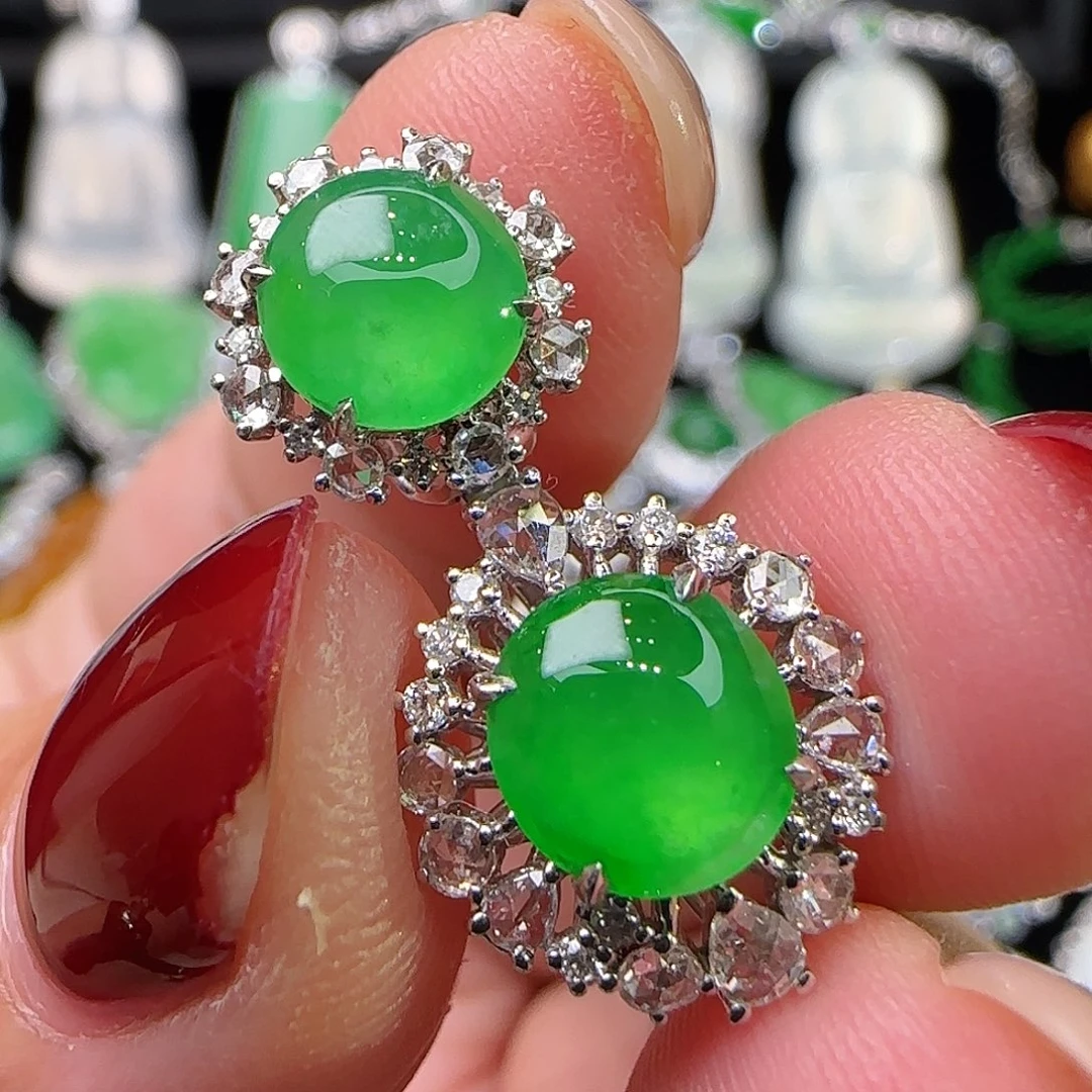 翡翠18K金镶嵌颈饰天然翡翠