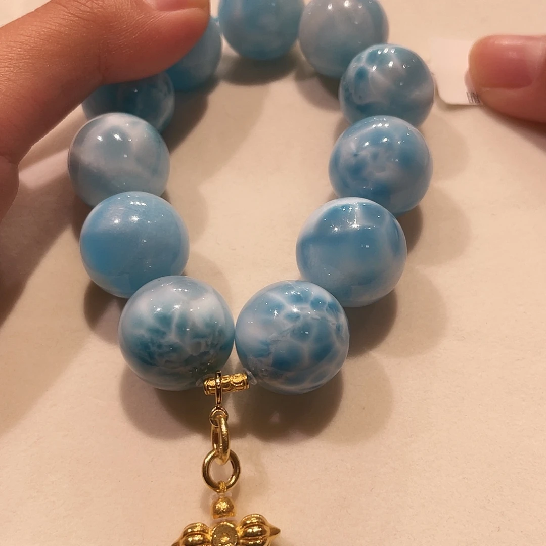 针钠钙石（海纹石）未镶嵌手串