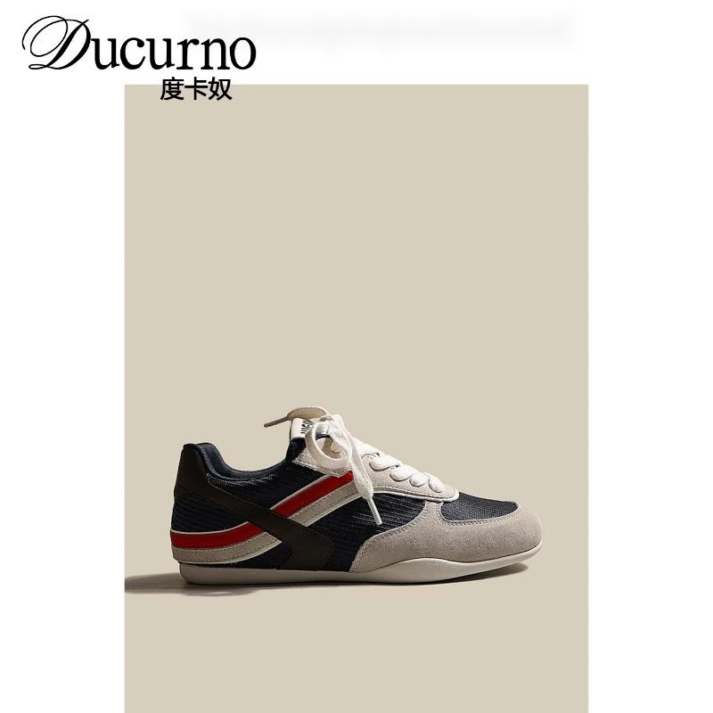 复古系带阿甘鞋厚底运动轻便休闲德训鞋女秋秋新款