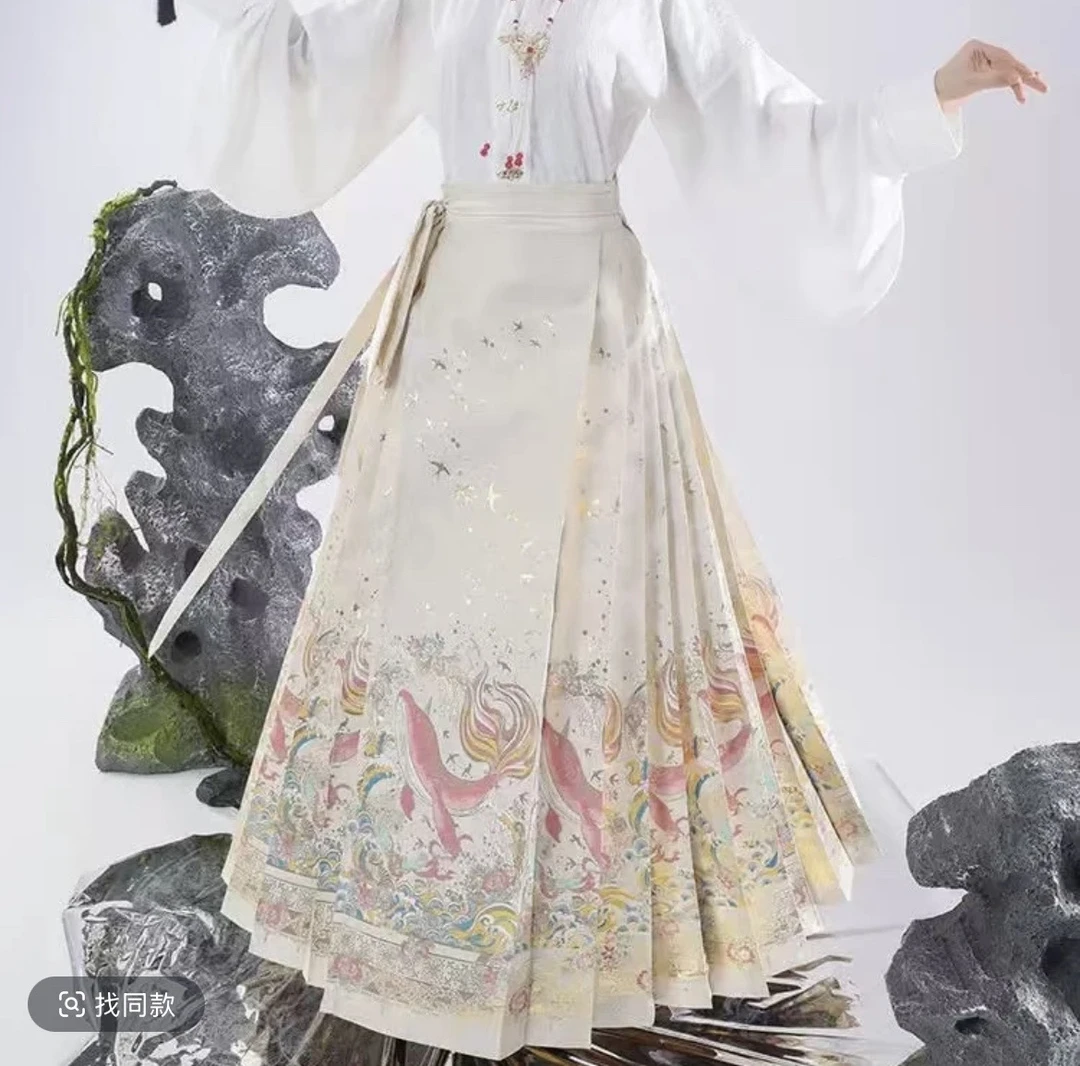 正品马面裙织金妆化刺绣工艺重工春夏款长裙短裙中长款直播链接