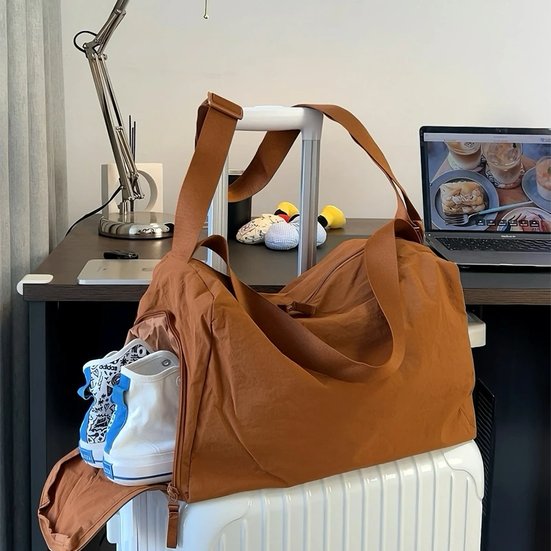 小众瑜伽健身包短途旅行包大容量背包旅行袋运动休闲单肩斜挎包