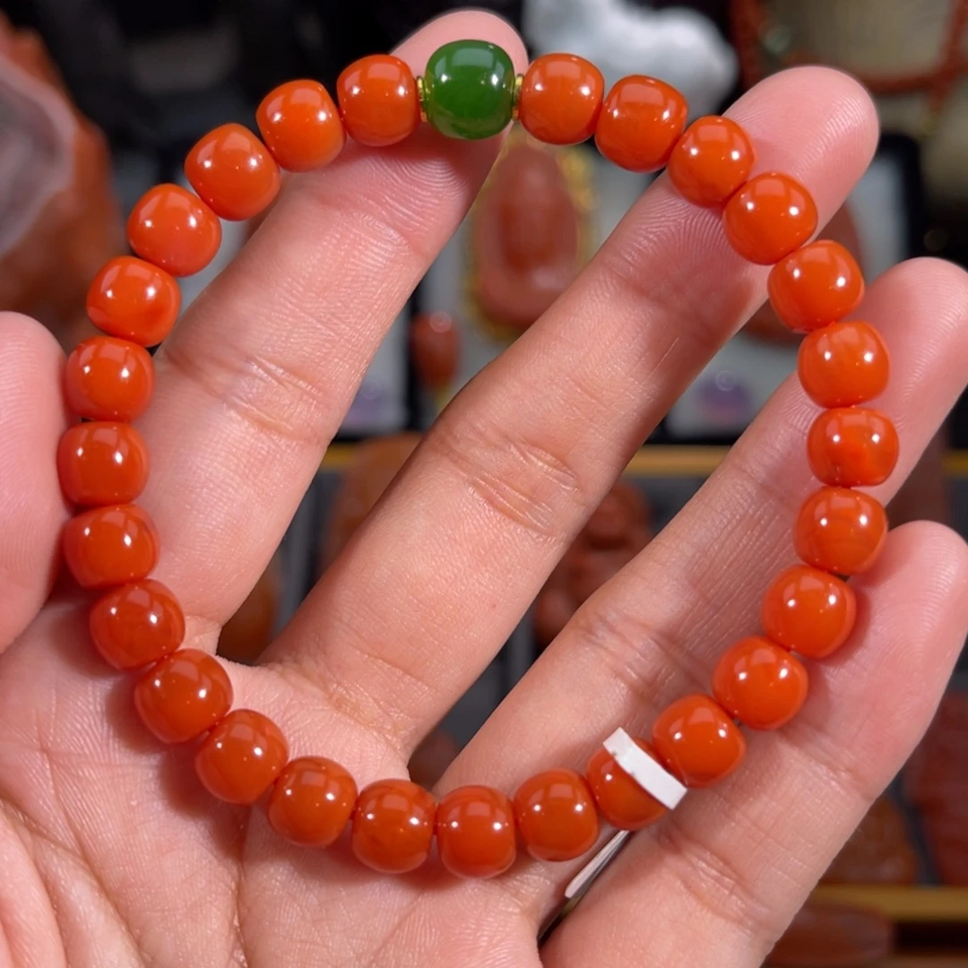 南红玛瑙未镶嵌老型手串7+