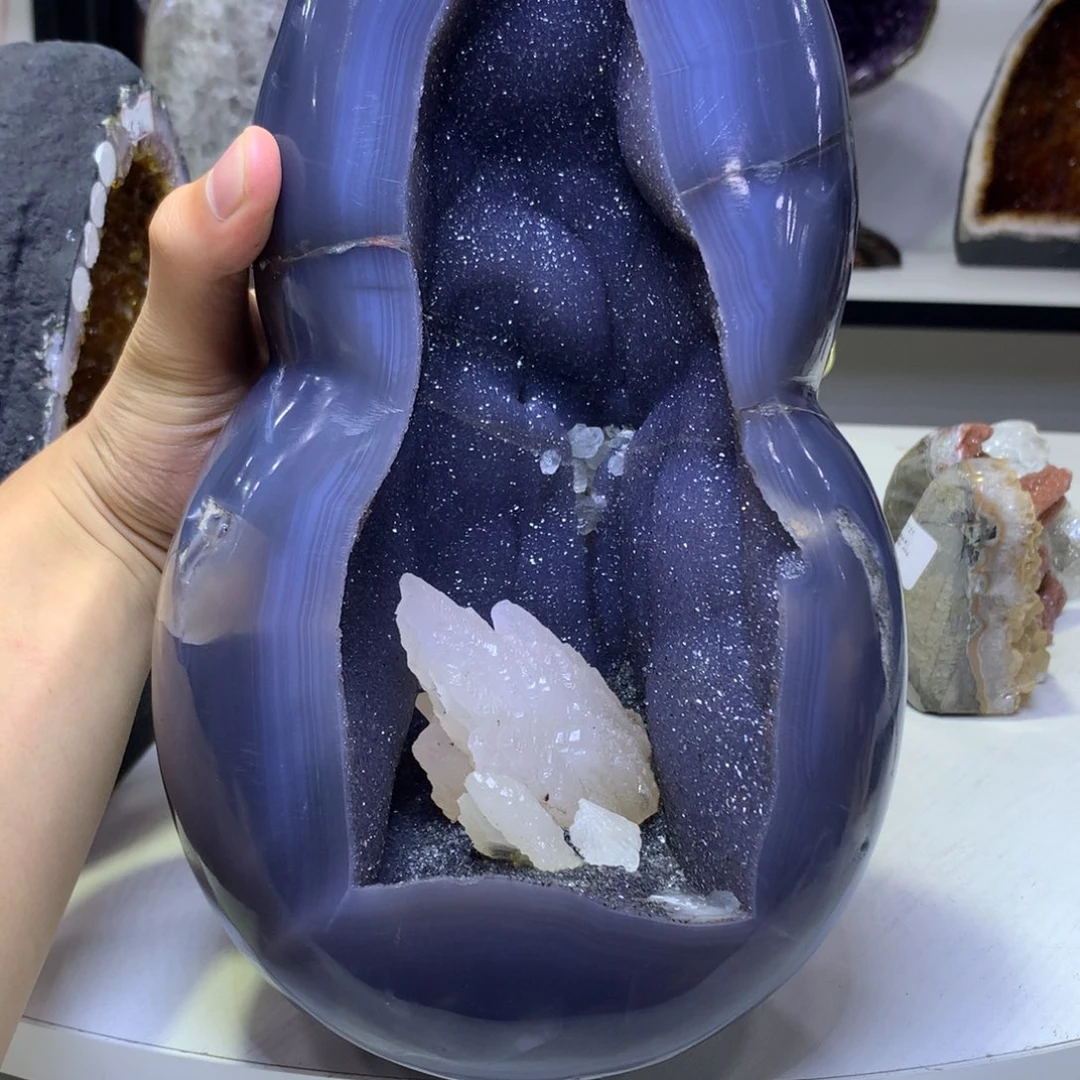 紫晶摆件未镶嵌叮*叮紫晶葫芦
