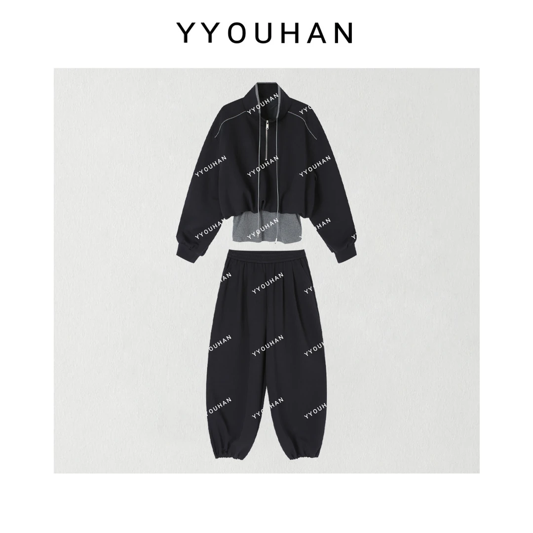 YYOUHAN 2025新款【慵懒沙发】半拉链卫衣休闲裤两件套 2509C5288