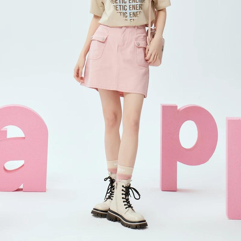 紫涵工装风包臀裙a字裙2025夏季新款金属扣半裙Z4Z03AH119