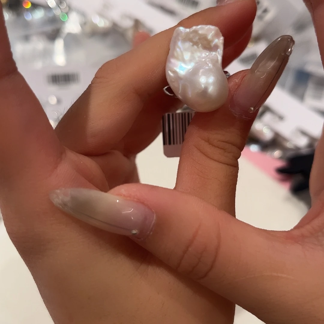 合金淡水珍珠耳饰