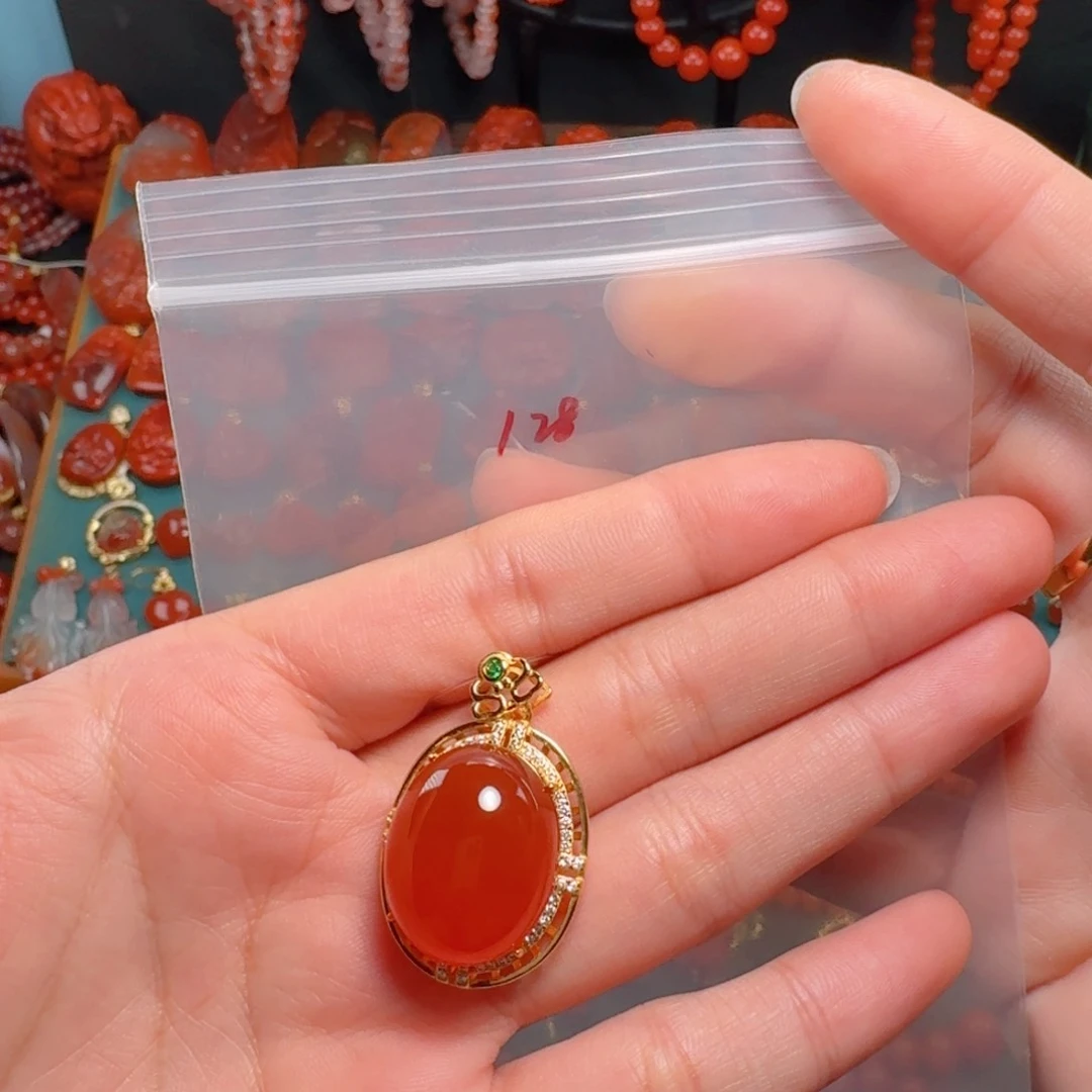 南红玛瑙南红银S925镶嵌