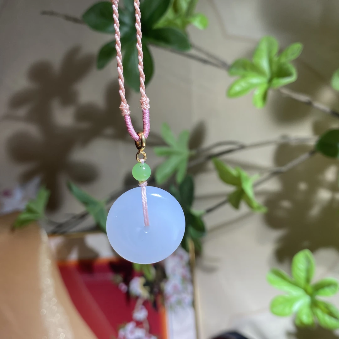 【橦芯珠宝】和田玉白冰老料平安扣扣22尺寸