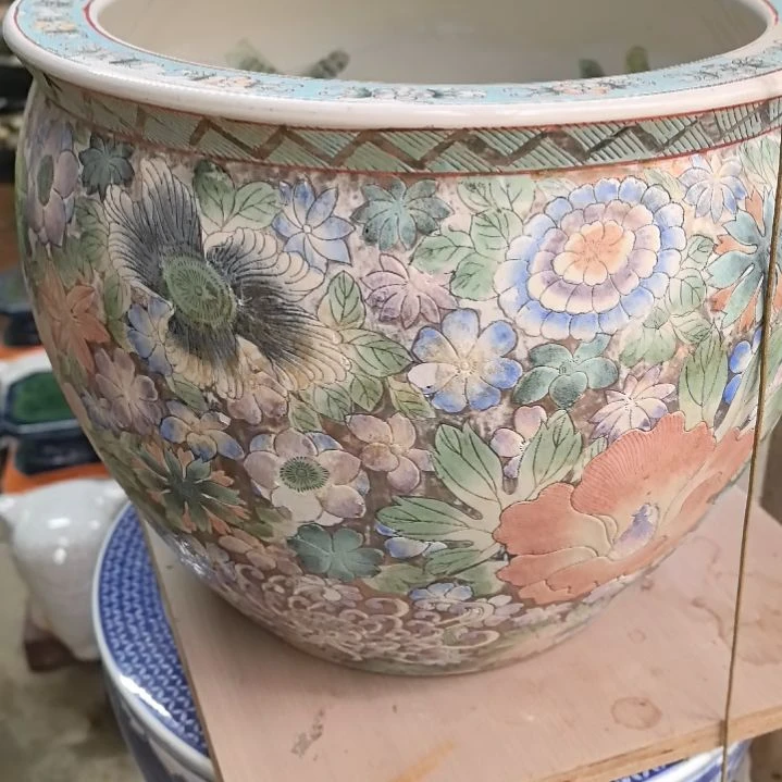 顺***水粉彩瓷器鱼缸一个包邮