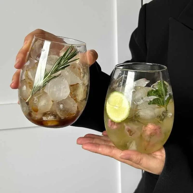 ins风思慕雪杯拿铁咖啡玻璃杯牛奶杯简约女家用喝水杯子夏天冷饮