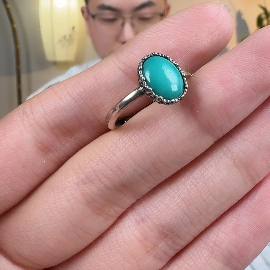 绿松石银S925镶嵌珠宝奇石57