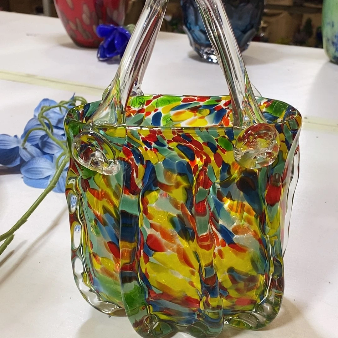 何***草琉璃花篮纯手工琉璃