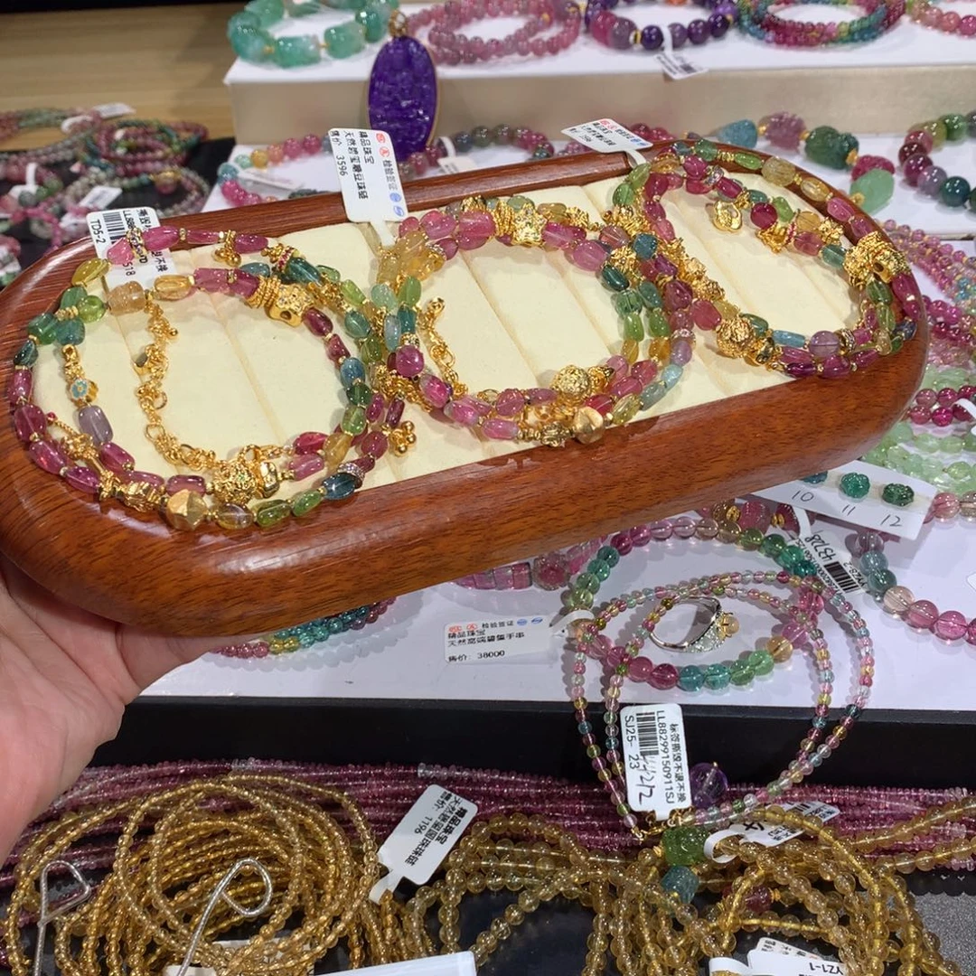 碧玺未镶嵌手链项链多样性发其一