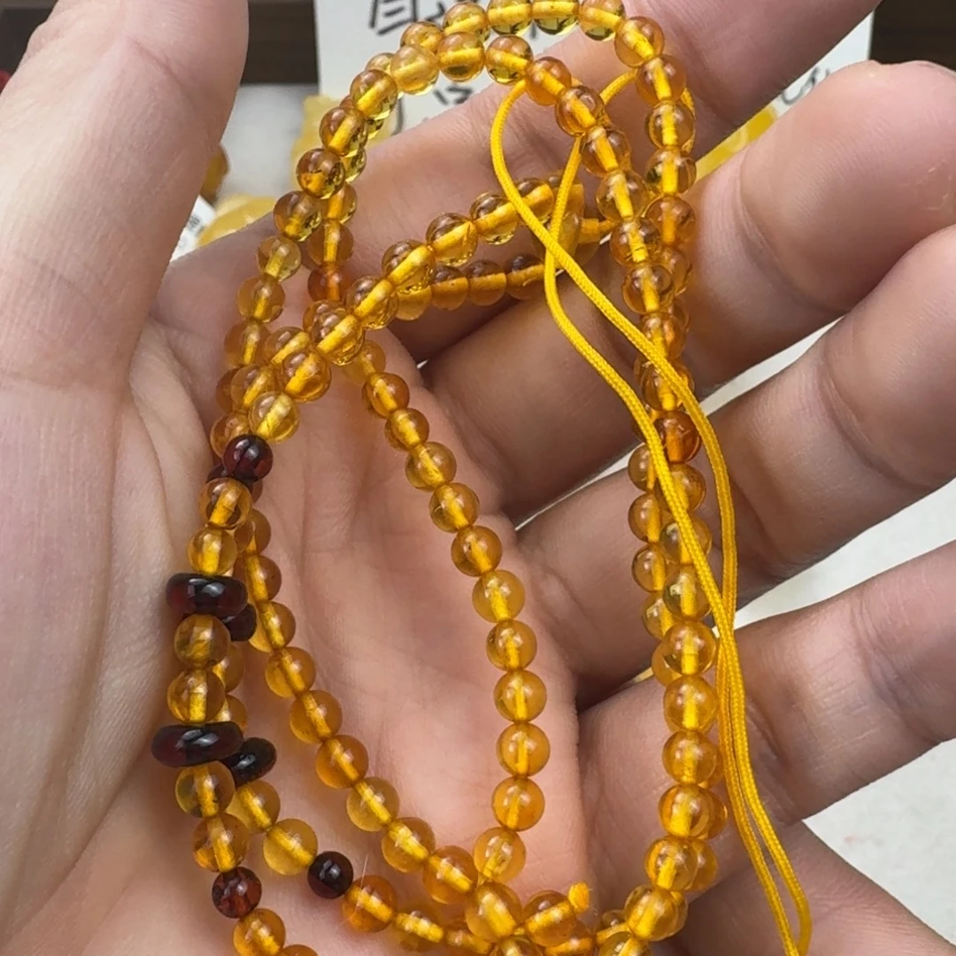 蜜蜡未镶嵌珠宝奇石小年份佛珠