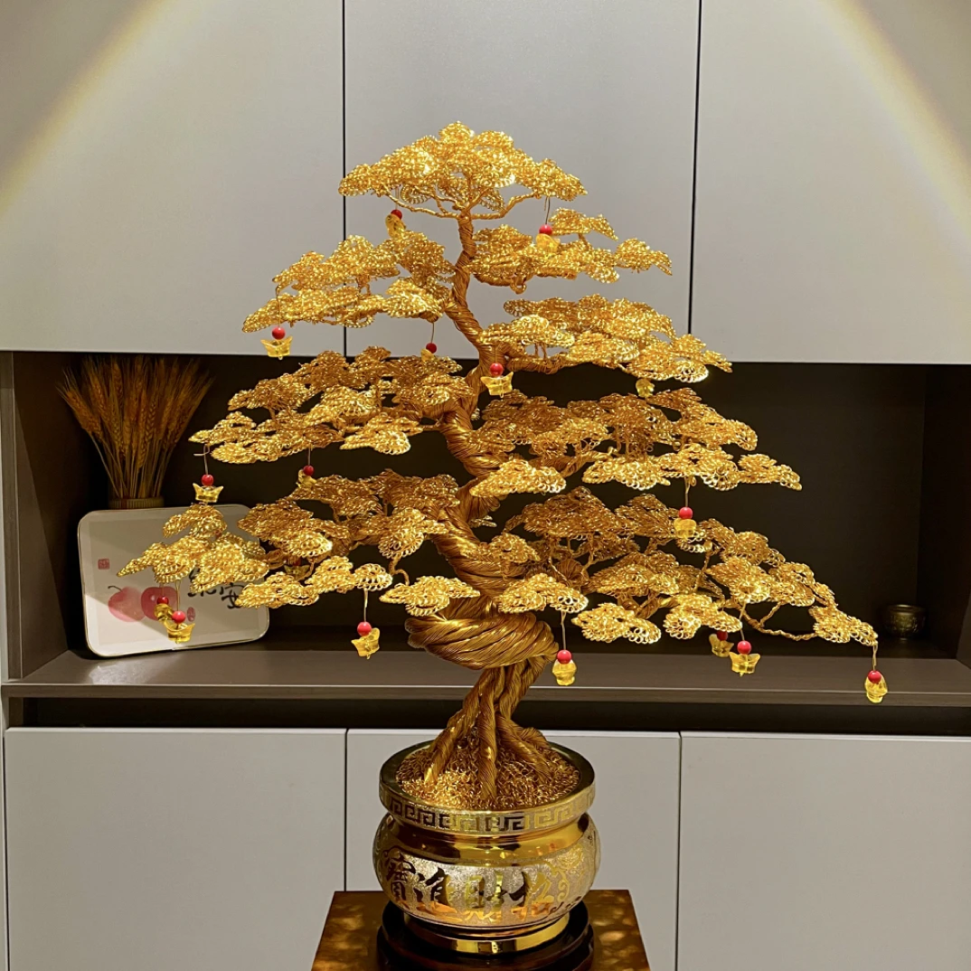 高60宽50厘米左右发财树摇钱树工艺品摆件客厅乔迁开业手工摆件