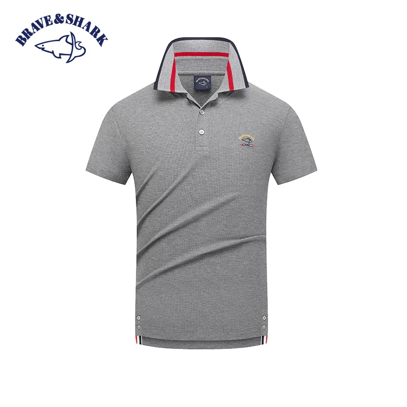 【官方正品】BRAVE&SHARK/鲨鱼夏季商务短袖t恤男简约商务polo衫男