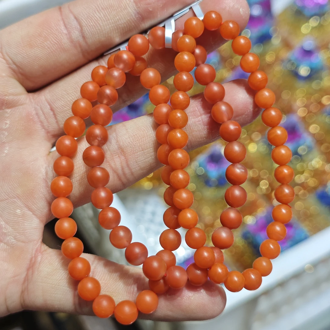 【书记甄选】天然磨砂南红单圈手链 多样性发一件 约6mm XL4512