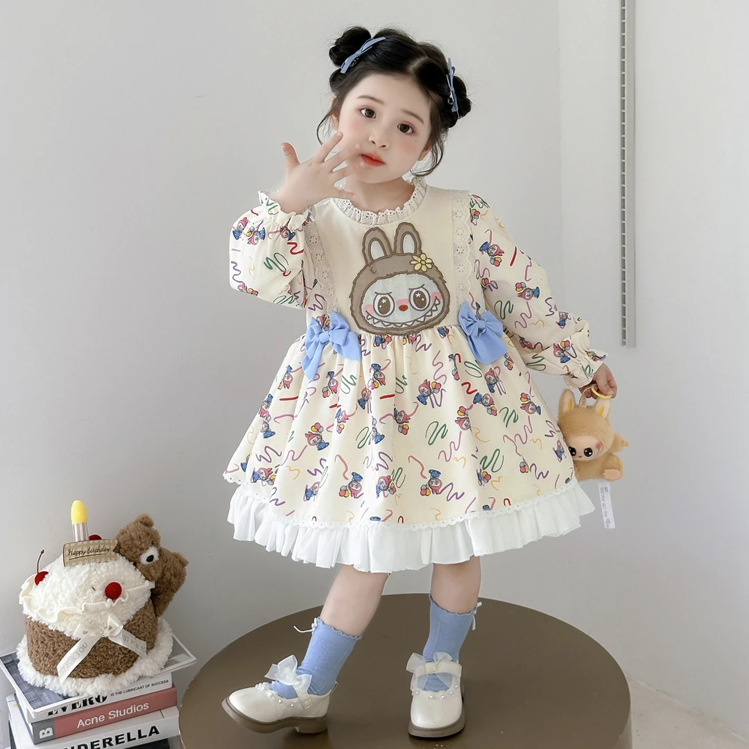 女童连衣裙秋季2025新款洋气儿童拉布布洛丽塔时髦女宝宝公主裙潮