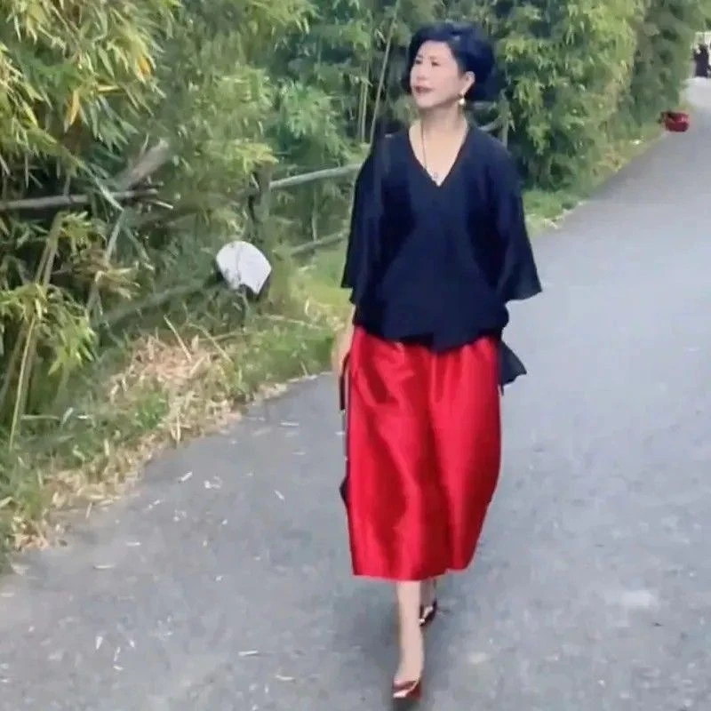 欧洲站春夏季新款设计感小众显瘦V领衬衫女百搭高腰阔腿裤潮