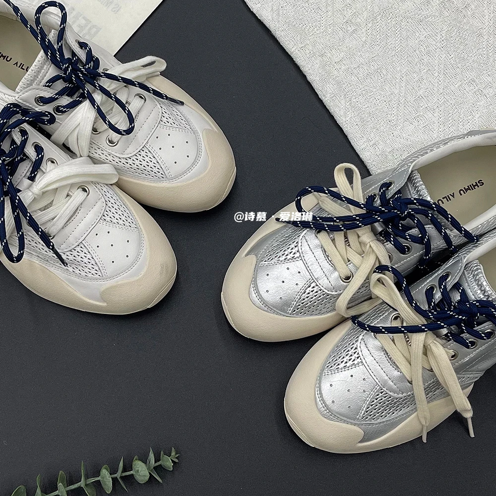 诗慕·爱洛琳【纸短情长】四季网面休闲品牌时尚潮流百搭女鞋休闲鞋
