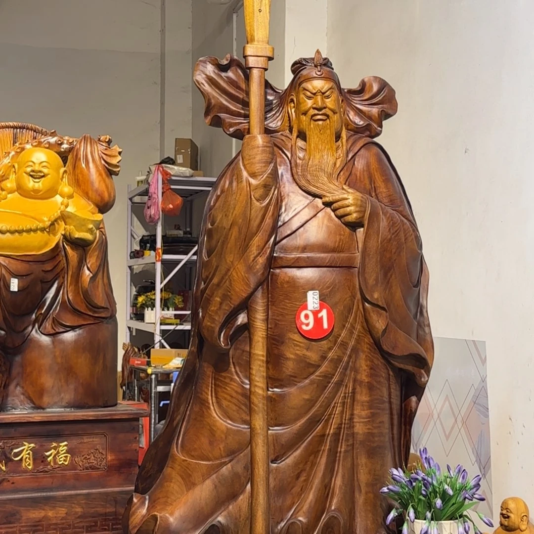 砖雕武财神关公一个香樟木相杉木材质