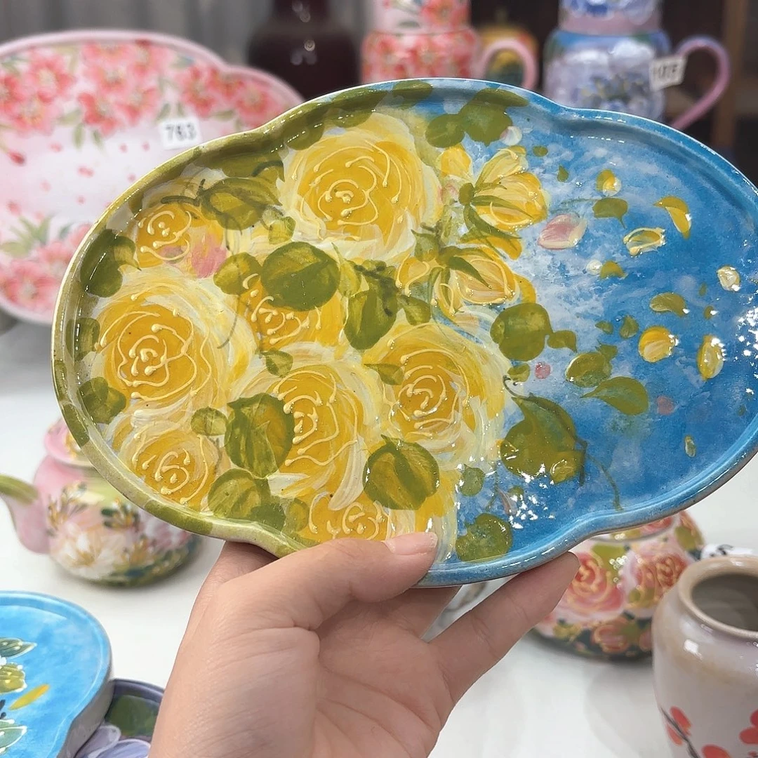 景德镇手绘高温釉下彩陶瓷茶具