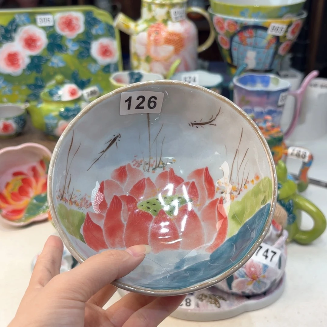 景德镇手绘高温釉下彩陶瓷茶具