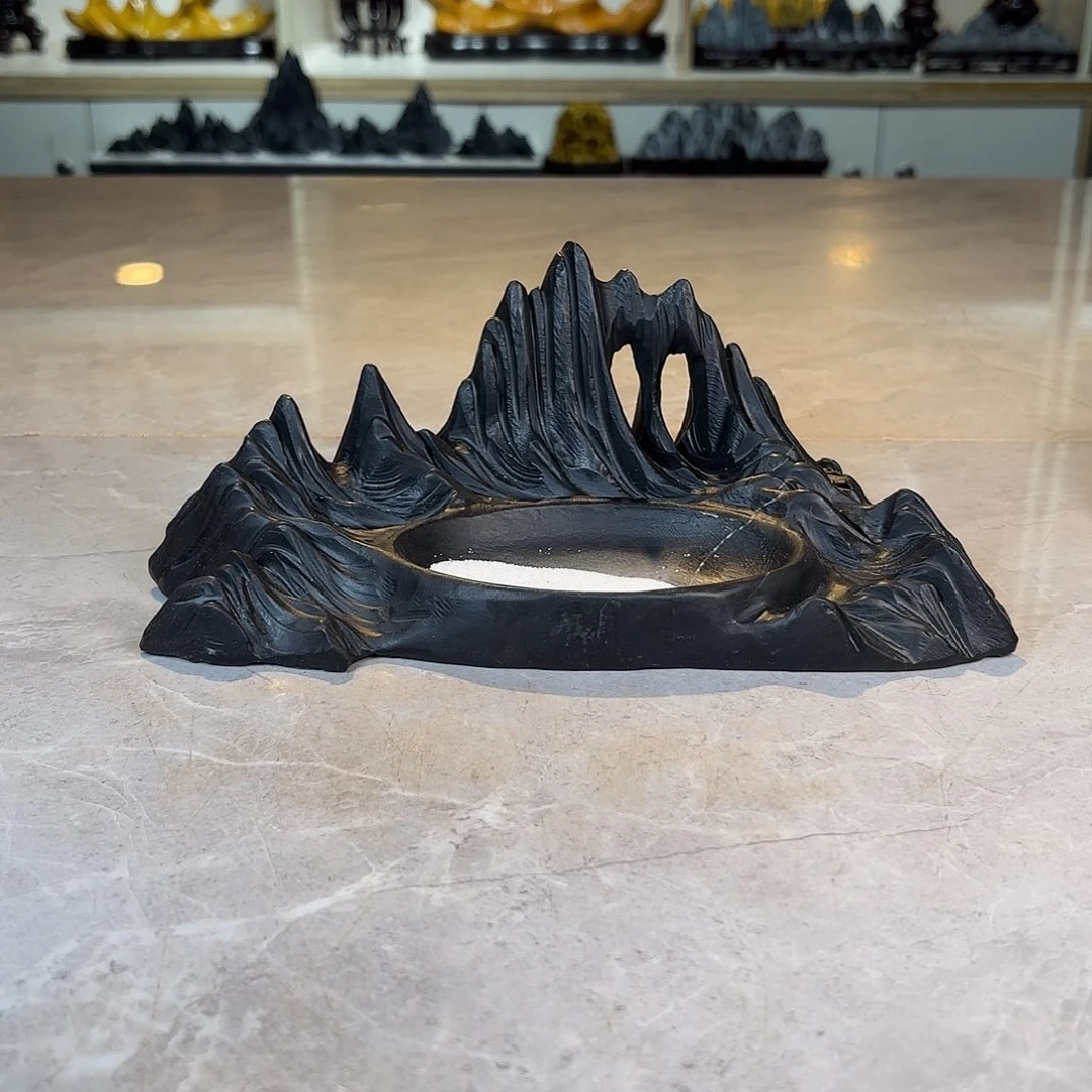 不***年陶灵璧石手工雕刻奇石摆件