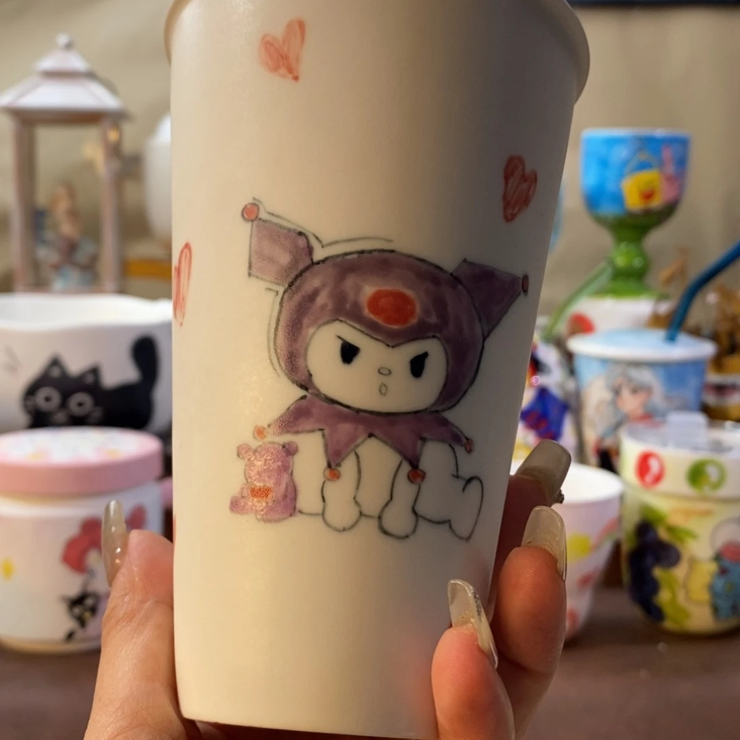 杯景德镇文创手绘可爱水杯