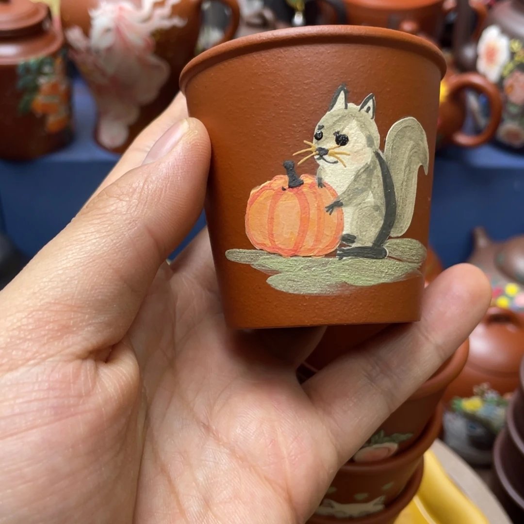 茶杯红泥紫砂主人杯80cc