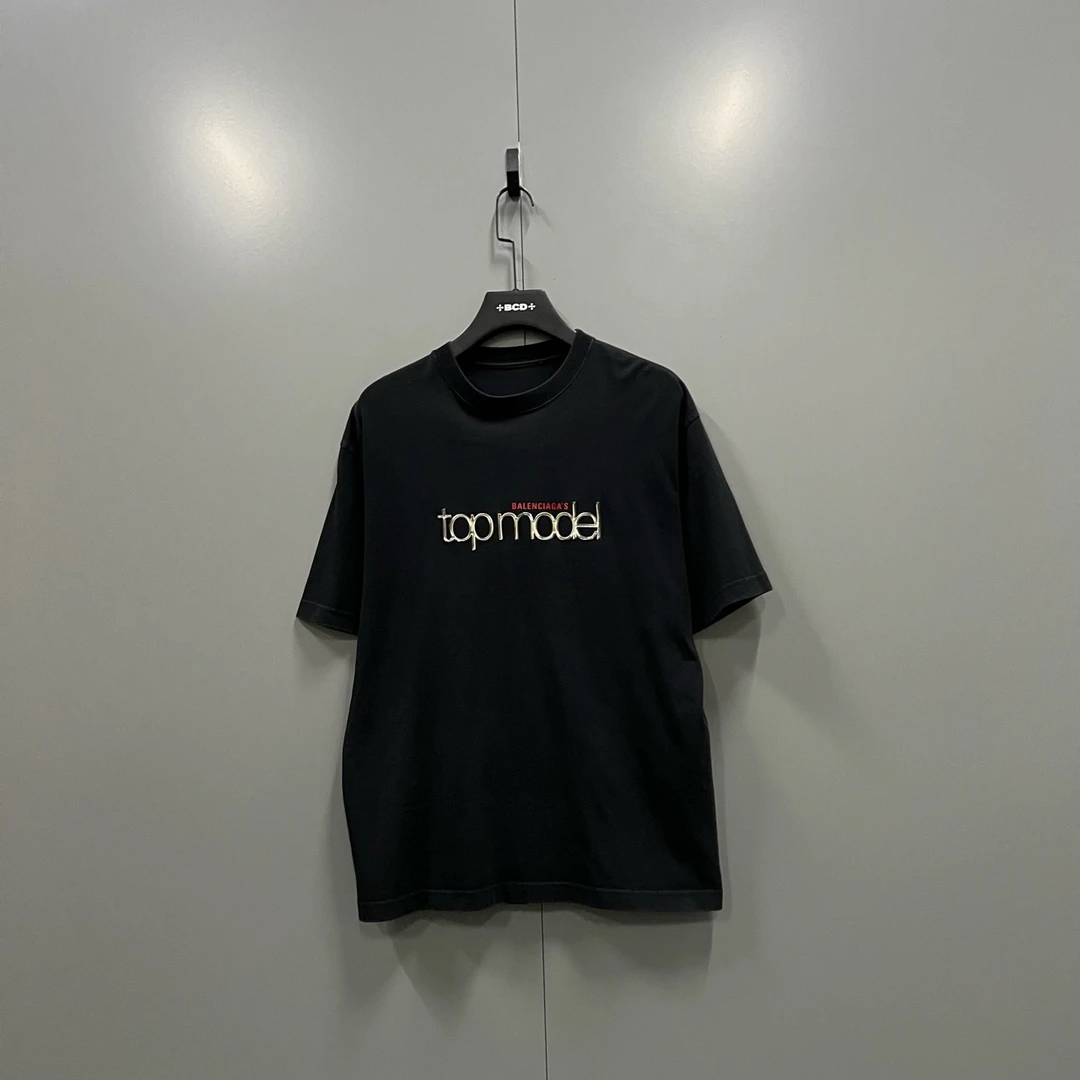 95新 Balenciaga/巴黎世家 q225 黑色topmodel短袖 XS码/bc006582