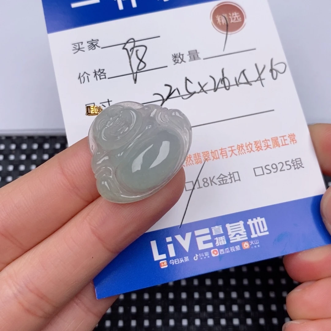 汪***呗翡翠18K金镶嵌颈饰