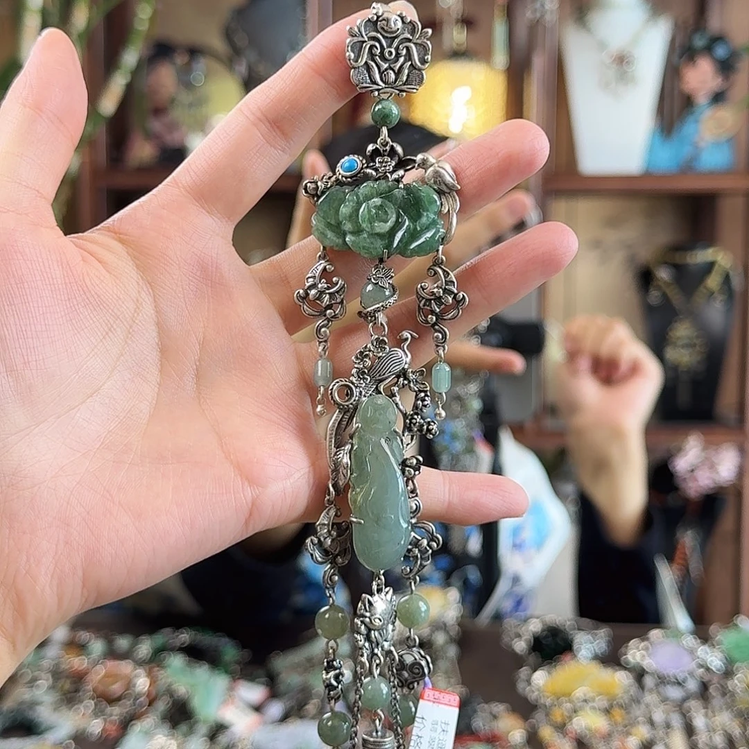 翡翠银S925镶嵌颈饰